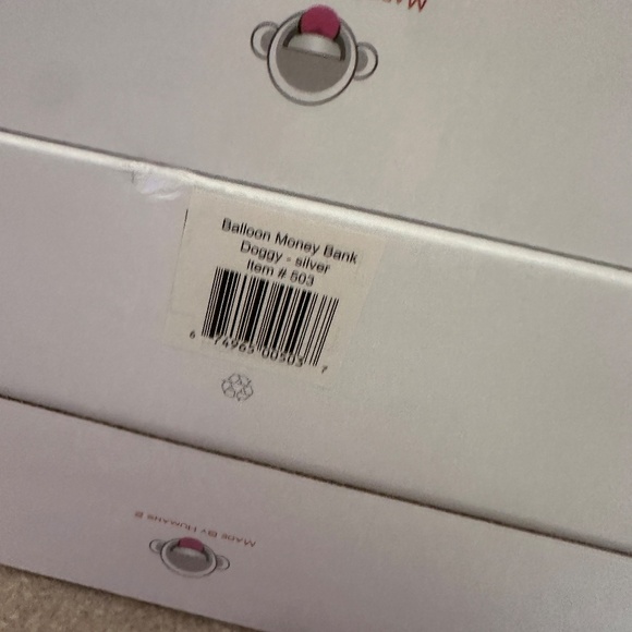 NEW Made By Humans Balloon Dog Puppy Piggy Bank Collectible - Silver - Picture 2 of 2